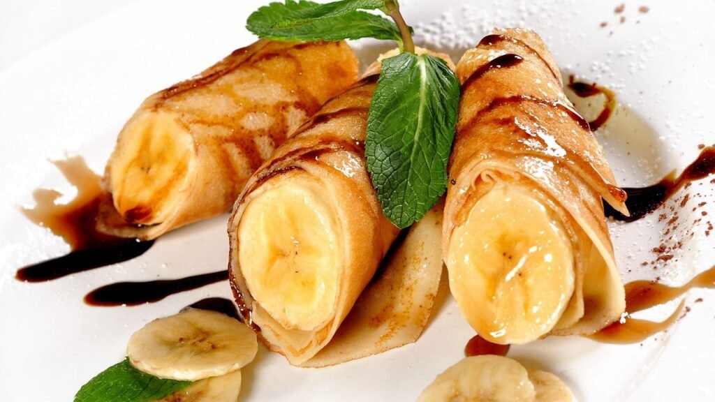 crepe, banana, chocolate, eat, cute, delicacies, food, roller, pastries, dessert, product, pastry shop, crepe, crepe, crepe, crepe, crepe, banana, banana, banana, banana, pastries